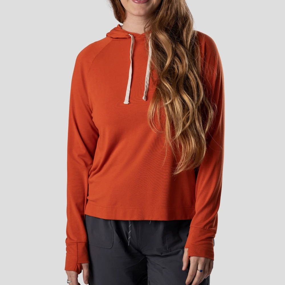 Women's Rust Orange Pullover Hoodie Sweatshirt